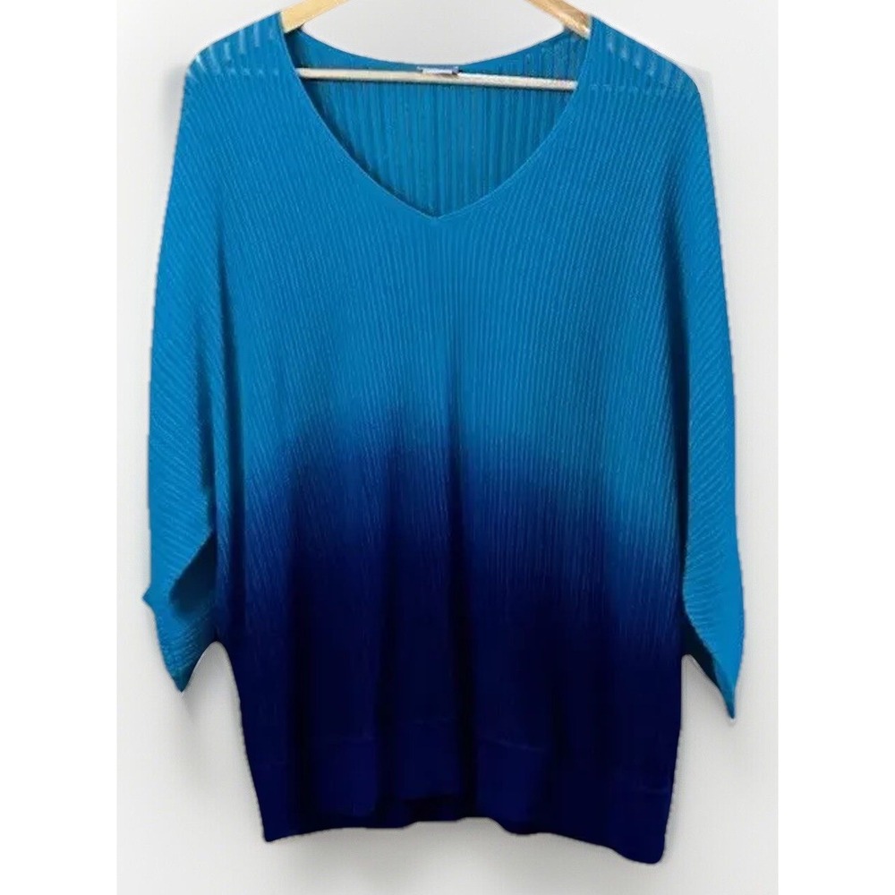 Women's Chico's Oversized Blouse Ombré Sheer shimmer Sz Large (2)